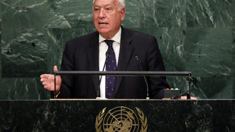 El ministro de Exteriores, José Manuel García Margallo, durante la Asamblea General de la ONU en la sede de las Naciones Unidas en Nueva York./ EFE