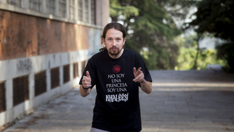 El líder de Podemos, Pablo Iglesias, a su llegada a la clausura de la Universidad del partido en la Universidad Complutense de Madrid. EFE/Luca Piergiovanni