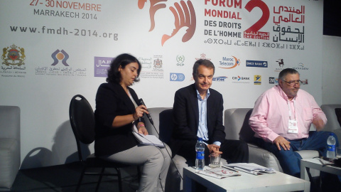 Zapatero, durante el Foro Mundial de Derechos Humanos de Marrakech.