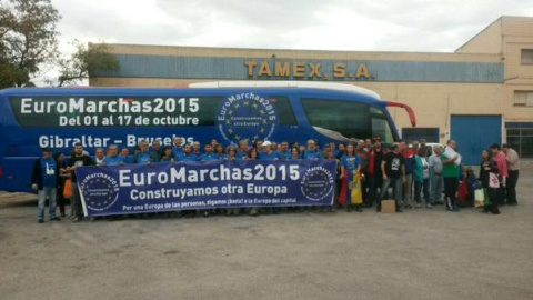 Autocar de las euromarchas.