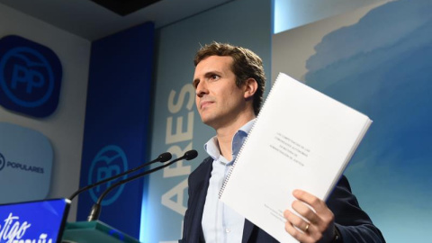 El vicesecretario de comunicación del Partido Popular, Pablo Casado. - EFE