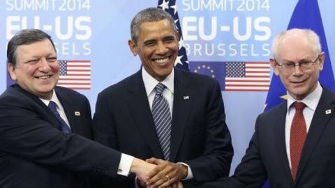 El expresidente de la CE, Jose Manuel Durao Barroso, junto al presidente estadounidense, Barack Obama. REUTERS