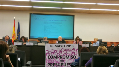 Jornadas Informativas en el Congreso sobre los Presupuestos Generales del Estado organizadas por la 'Plataforma Impacto de Género Ya' / Público