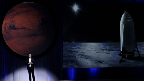 Elon Musk durante la presentación de su proyecto para colonizar Marte en Guadalajara, México. EFE