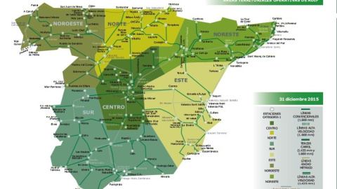 La línea de Moreda permitiría conectar Granada con Madrid y el levante español. ADIF