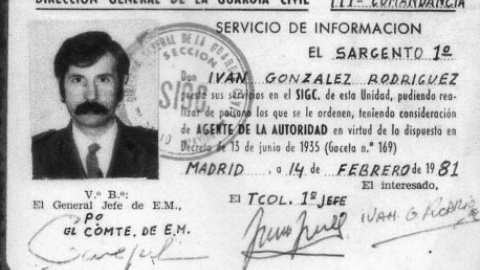 Carné falsificado de Jean Pierre Cherid como sargento de la Guardia Civil, fechado en febrero de 1981.- CHERID, UN SICARIO EN LAS CLOACAS DEL ESTADO.