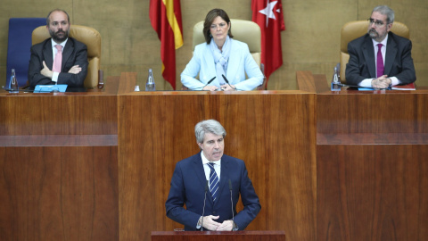 Ángel Garrido durante el pleno de investidura en la Asamblea de Madrid. / Europa Press