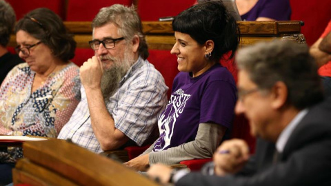 La diputada de la CUP Anna Gabriel, en la moción de confianza celebrada en el Parlament/EFE