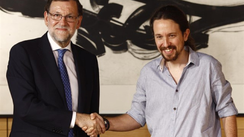 El presidente del Gobierno, Mariano Rajoy, y el líder de Podemos, Pablo Iglesias, en una imagen de archivo. EUROPA PRESS