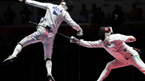 Un momento de la competición de esgrima en los Juegos Olímpicos de Río. /AFP