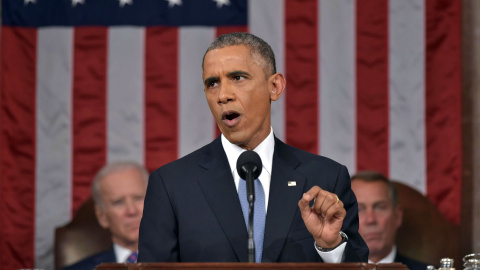 Barack Obama, durante su discurso sobre el Estado de la Unión. - REUTERS