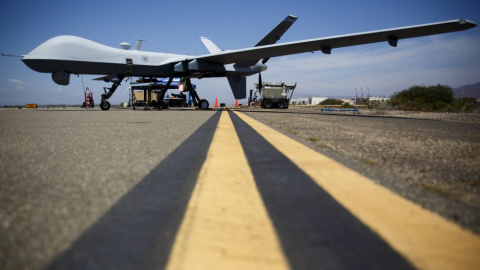 Un dron MQ 9 Reaper, en la base aérea de Oxnard, en California. P. T. FALLON (REUTERS)