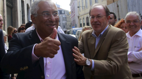 El líder del Partido Socialista portugués, Antonio Costa, durante un acto de campaña. - REUTERS