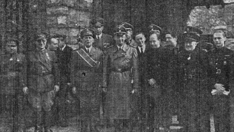 El nazi Heinrich Himmler durante su visita a Altsasu en 1940. ALTSASU MEMORIA