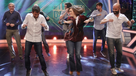 Una imagen del baile de Soraya Saénz de Santamaría en 'El Hormiguero'