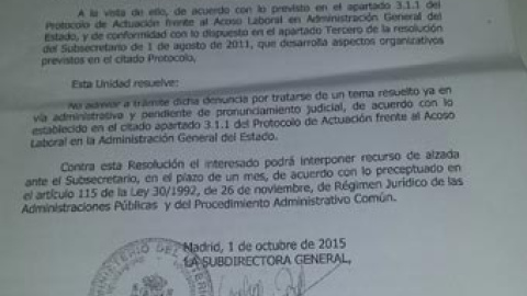 No admisión a trámite de la nueva denuncia por acoso del alto funcionario de Interior Jaime Nicolás.