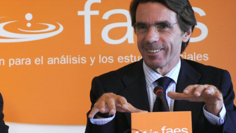 El expresidente del Gobierno, José María Aznar, en un acto de FAES. EFE