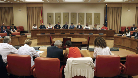 El presidente de la Comisión Gestora del PSOE, Javier Fernández, se ha reunido en el Congreso con el grupo parlamentario socialista para explicar sus planes. EFE/Paco Campos