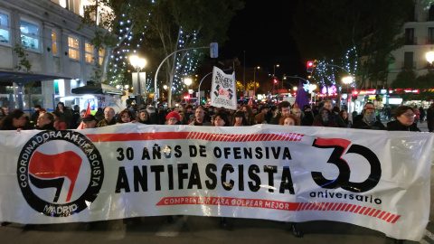 Manifestación antifascista en Madrid