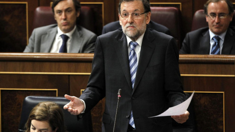 El presidente del Gobierno, Mariano Rajoy, durante una sesión de control en el Congreso.- EFE