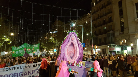 El "cony insubmís" a la marxa del 25-N. CÈLIA MUNS.