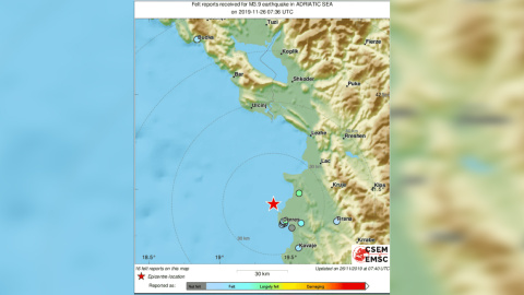 Seis muertos en el peor terremoto registrado en Albania