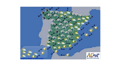 Previsión meteorológica para el 26 de noviembre de 2019. EFE