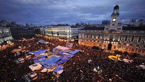 Imagen de la Puerta de Sol durante las protestas de mayo de 2011. - EFE