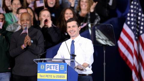 Pete Buttigieg, durante la presentación de su candidatura a las primarias demócratasJ OHN GRESS / REUTERS