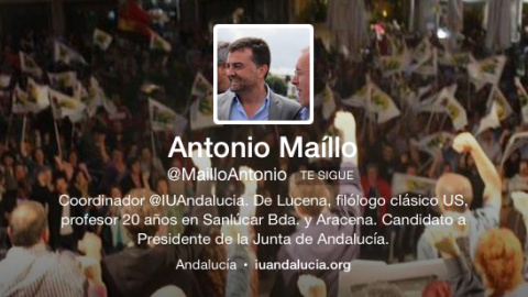 Cabecera del perfil de twitter de Antonio Maíllo