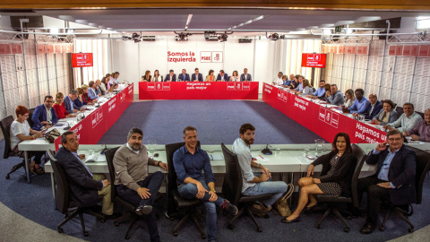 Reunión de la Ejecutiva Federal del PSOE celebrada hoy en la sede de Ferraz. EFE/Rodrigo Jiménez