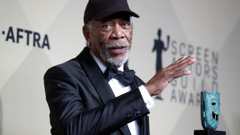 El actor estadounidense Morgan Freeman en la ceremonia de los Screen Actors Guild Awards en Los Ángeles, California. EFE/Archivo