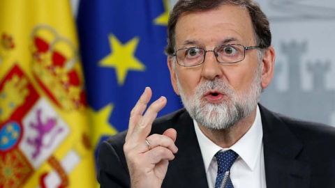 Mariano Rajoy, durante su comparecencia en Moncloa. (REUTERS)