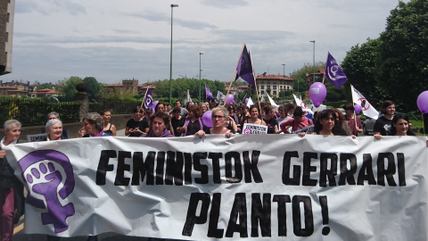 Manifestación del Movimiento Feminista de Euskal Herria contra la industria militar vasca. DANILO ALBIN