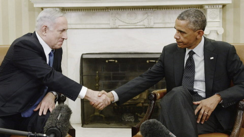 Benjamin Netanyahu y Barack Obama durante su encuentro en la Casa Blanca.- Efe