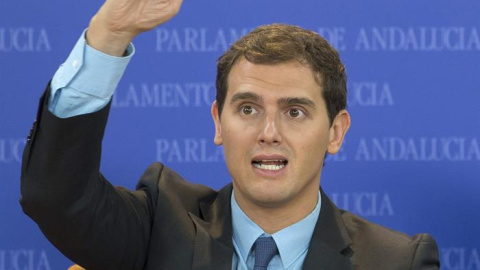 El presidente de Ciudadanos, Albert Rivera, en rueda de prensa. Archivo EFE