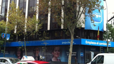 Fachada de la sede del PP en Madrid. EFE