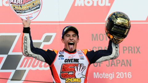 Marc Marquez, tras la victoria en la carrera. EFE