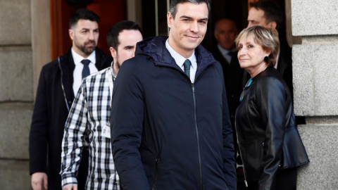 El presidente del Gobierno en funciones, Pedro Sánchez, abandona el Congreso de los Diputados