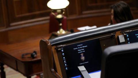 El asiento de Rajoy en el Congreso, vacío. (SUSANA VERA | EFE)