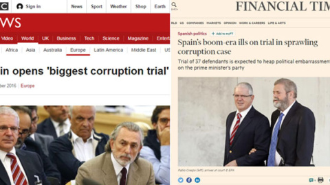 Noticias de BBC y 'Financial Times' sobre la trama Gürtel