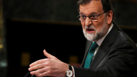 Intervención de Mariano Rajoy en el Congreso durante la celebración de la primera jornada de la moción de censura contra el Gobierno - REUTERS