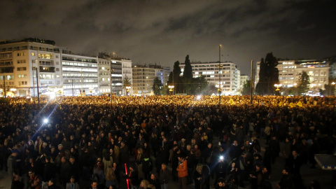 Manifestantes en la plaza Syntagma. Reuters