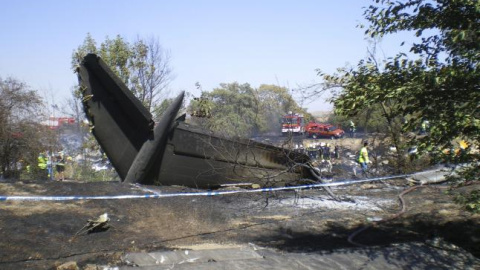 Avión siniestrado en el accidente de Spanair. EFE