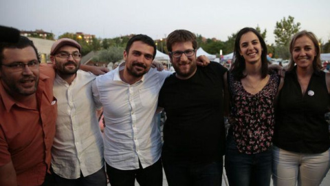 De derecha a izquierda del lector, Tania Sánchez, Rita Maestre, Miguel Urbán y Ramón Espinar, en la campaña del 26J. PODEMOS MADRID