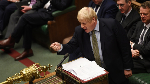 08/01/2020 - El primer ministro, el conservador Boris Johnson, en el Parlamento británico. / REUTERS