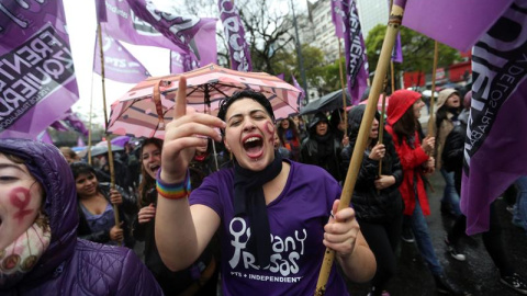 Manifestación en Argentina contra la violencia machista / EFE