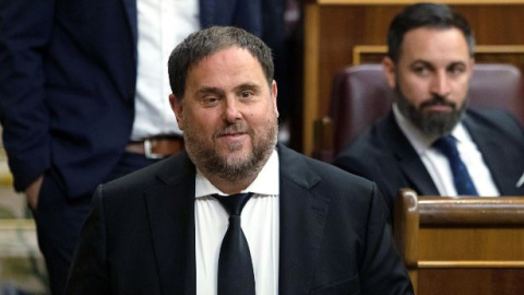 Junqueras durante la primera sesión del Parlamento después de las Elecciones Generales |Reuters