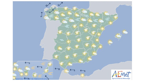 Previsión para el lunes 13 de enero. / AEMET