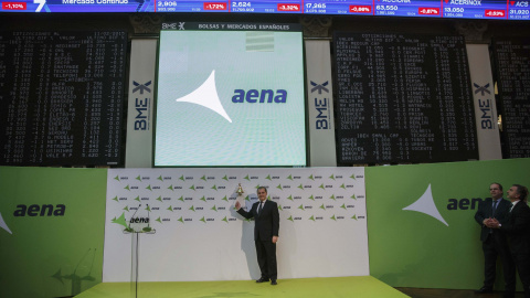 El presidente de Aena, Jose Manuel Vargas Gomez, en el acto de comienzo de cotización en bolsa de la empresa de aeropuertos. REUTERS/Andrea Comas